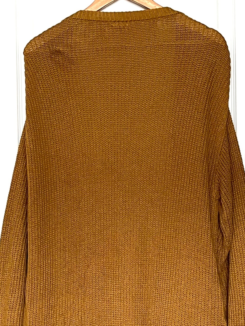 Jax + Lennon Bamboo Organic Cotton Ribbed Knit‎ Cardigan Sweater Mustard M/L - Picture 14 of 15